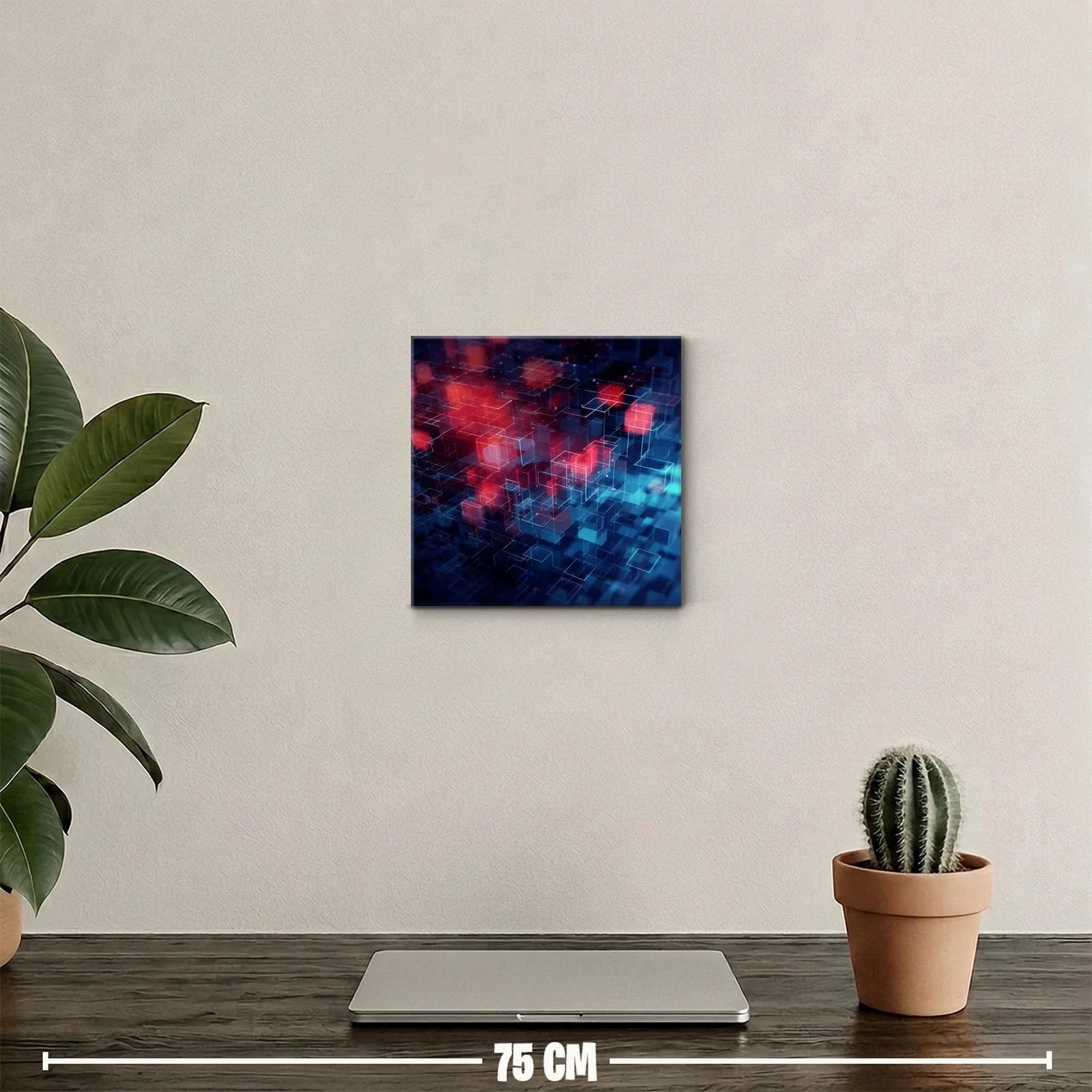 Composición abstracta con cubos brillantes rojos y azules — miniatura 2