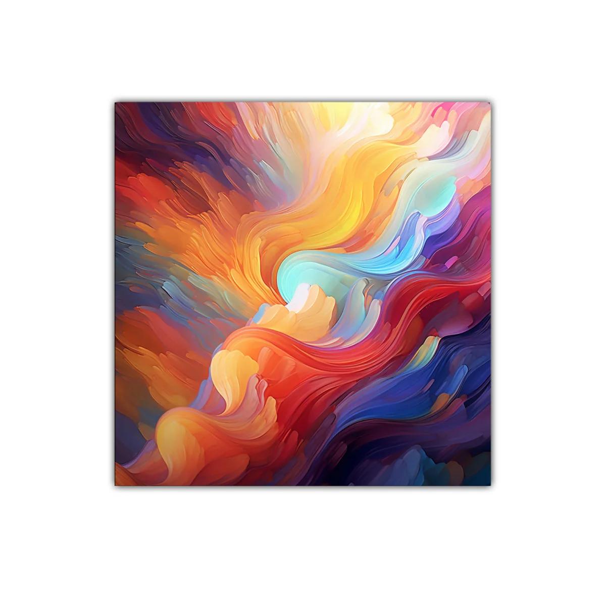 Cuadro abstracto vibrante de colores en movimiento fluido — imagen principal