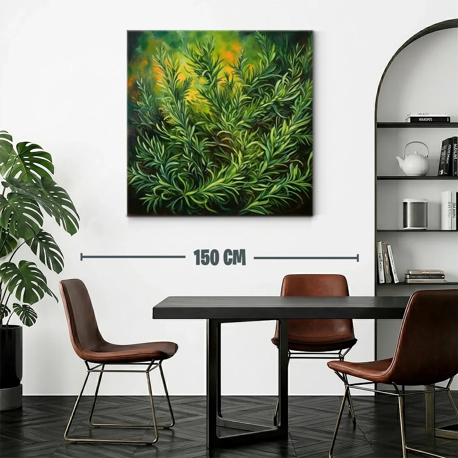 Cuadro Vegetal con Follaje Verde y Tonos Cálidos — miniatura 2