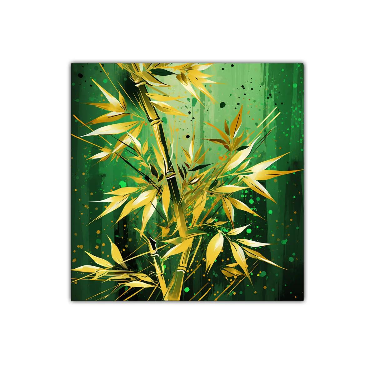 Elegancia natural en tonos verdes y dorados con bambú — imagen principal