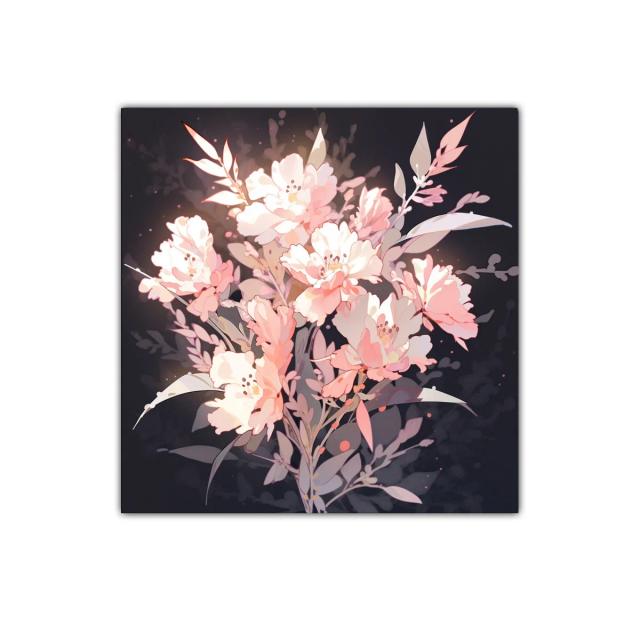 Cuadro decorativo con ramo de flores en tonos suaves