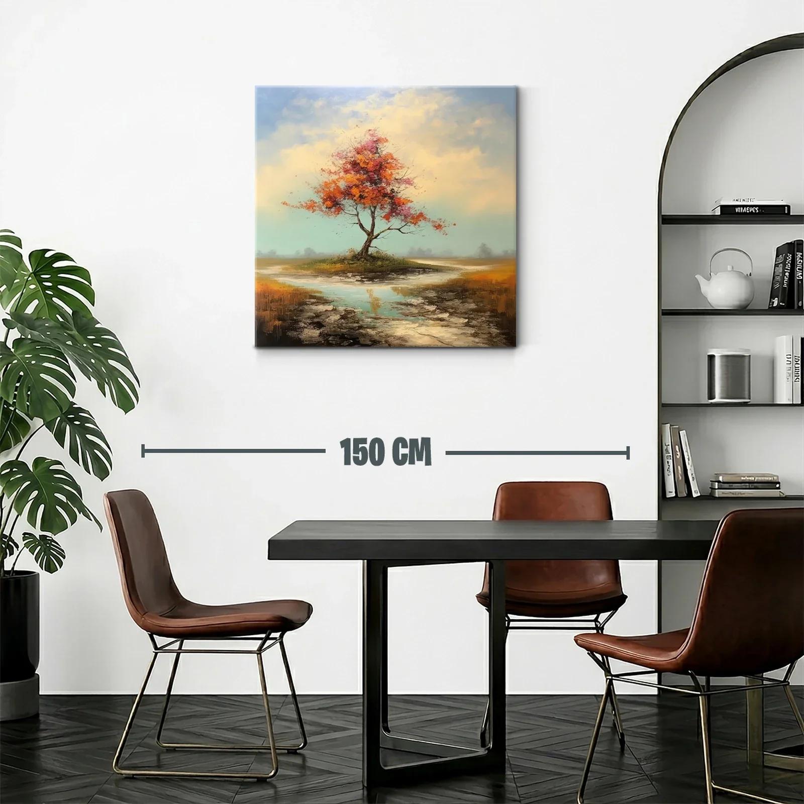 Árbol solitario con tonos otoñales y reflejos de agua — miniatura 2