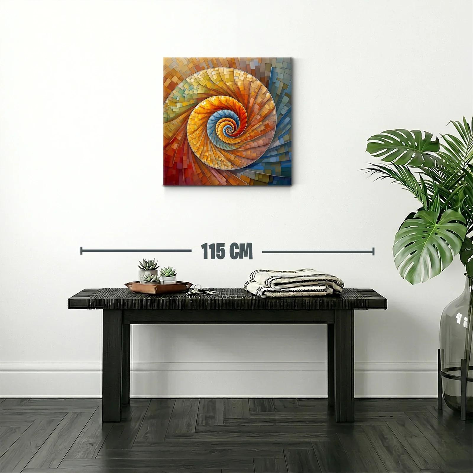 Espiral abstracta en cálidos tonos terrosos y azules suaves — miniatura 2