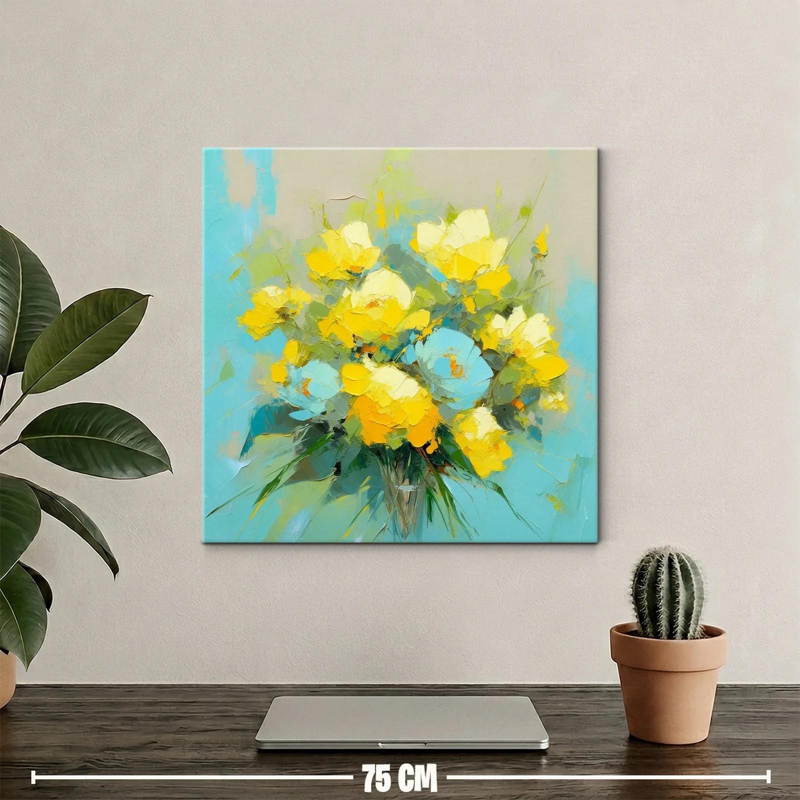 Ramo vibrante de flores en tonos amarillos y azules — miniatura 2