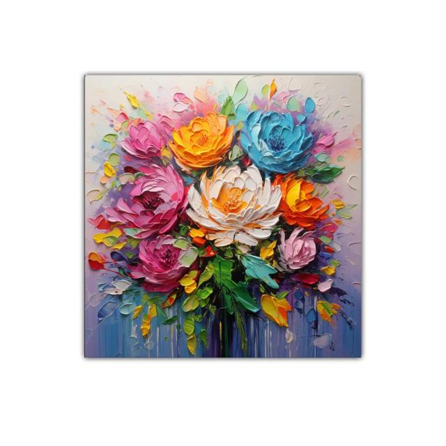 Ramo de flores vibrantes con colores intensos y alegres