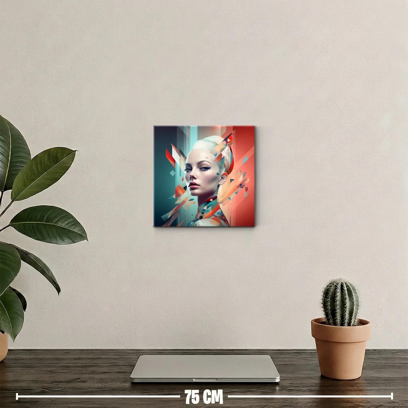 Retrato futurista con geometría y colores vibrantes — miniatura 2