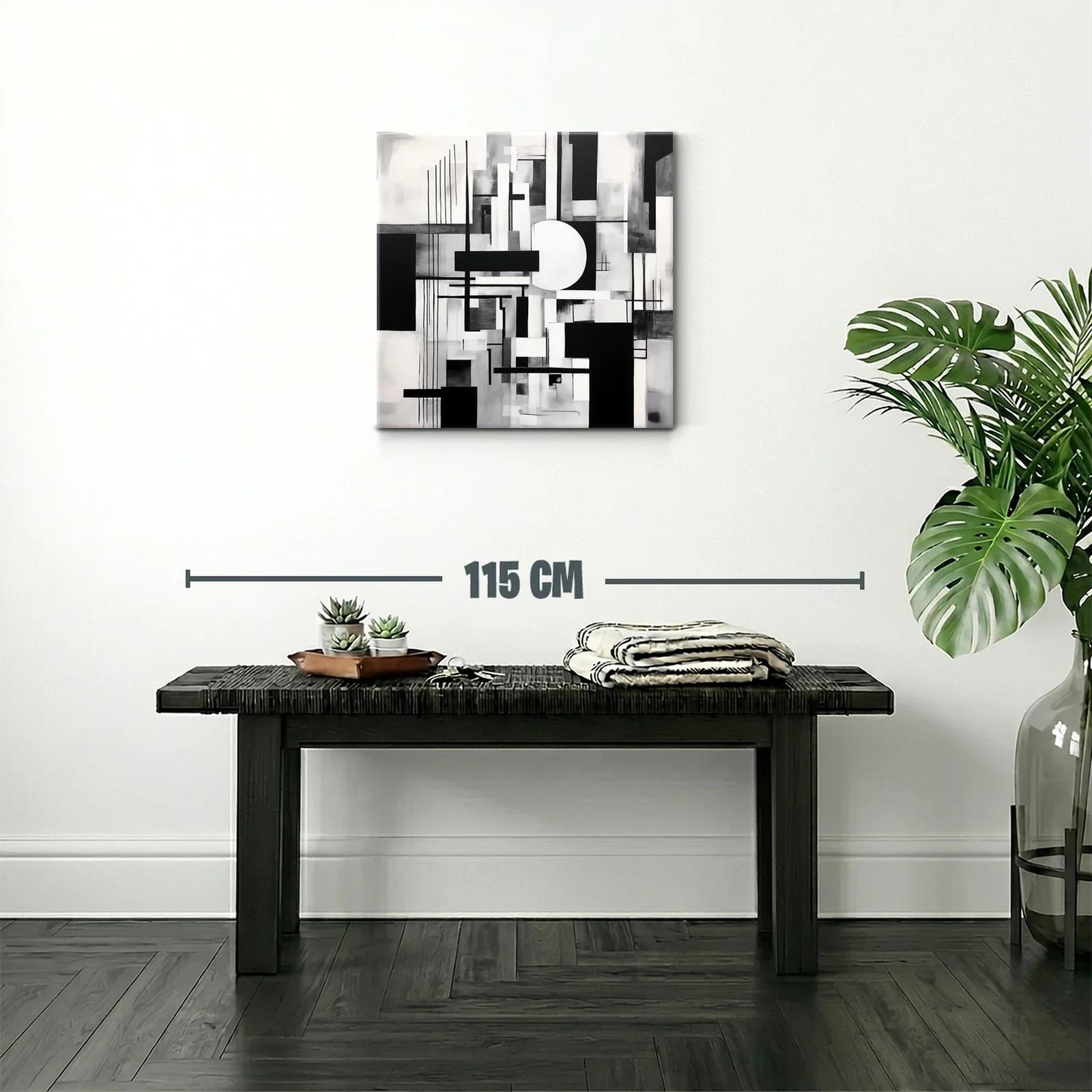 Composición abstracta en blanco y negro geométrica y elegante — miniatura 2