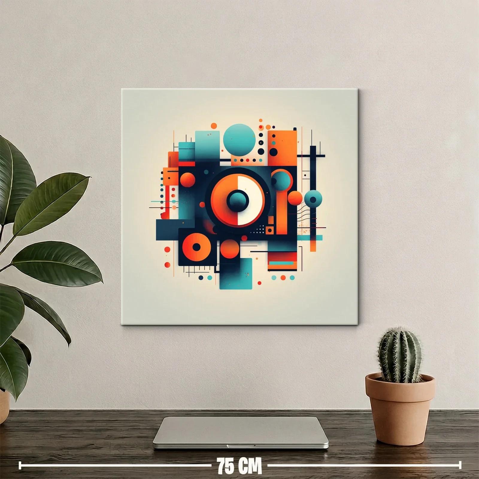 Composición geométrica vibrante en tonos naranjas y azules — miniatura 2