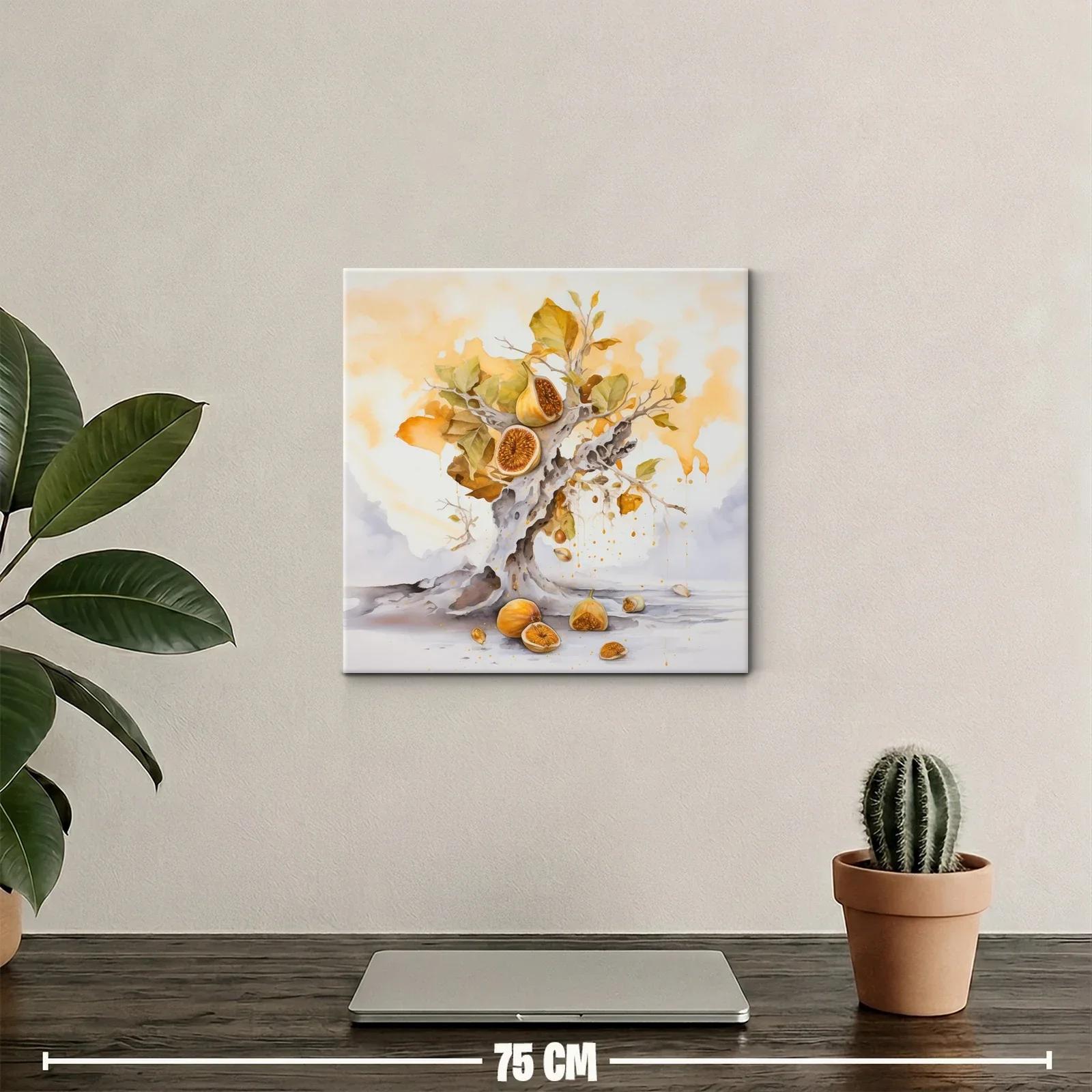 Composición artística de higo y árbol en tonos cálidos — miniatura 2