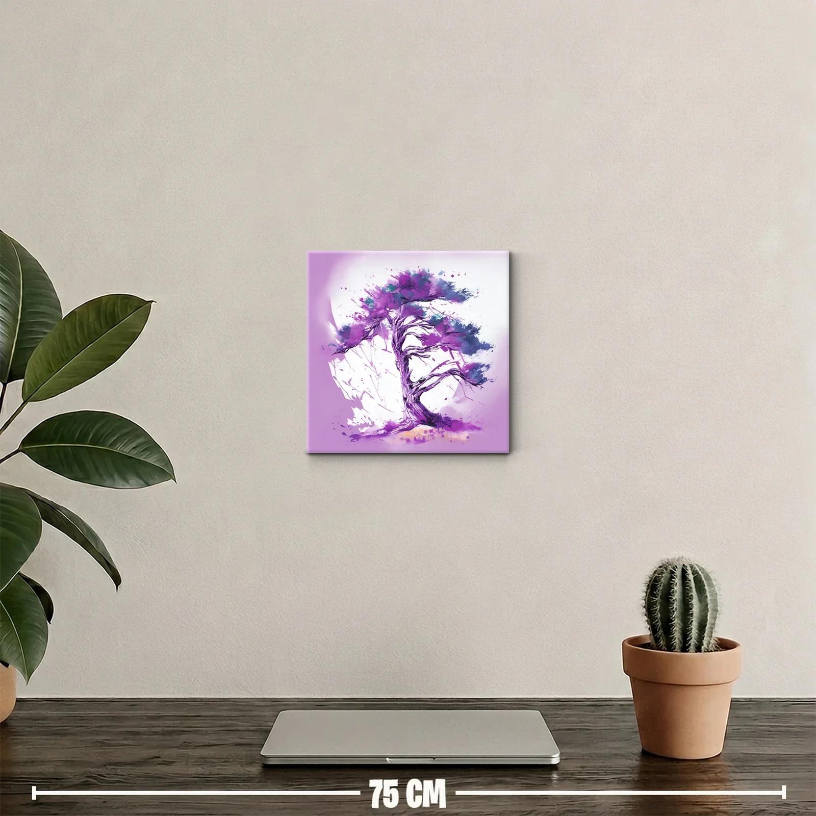 Árbol en tonos púrpura con pinceladas dinámicas — miniatura 2