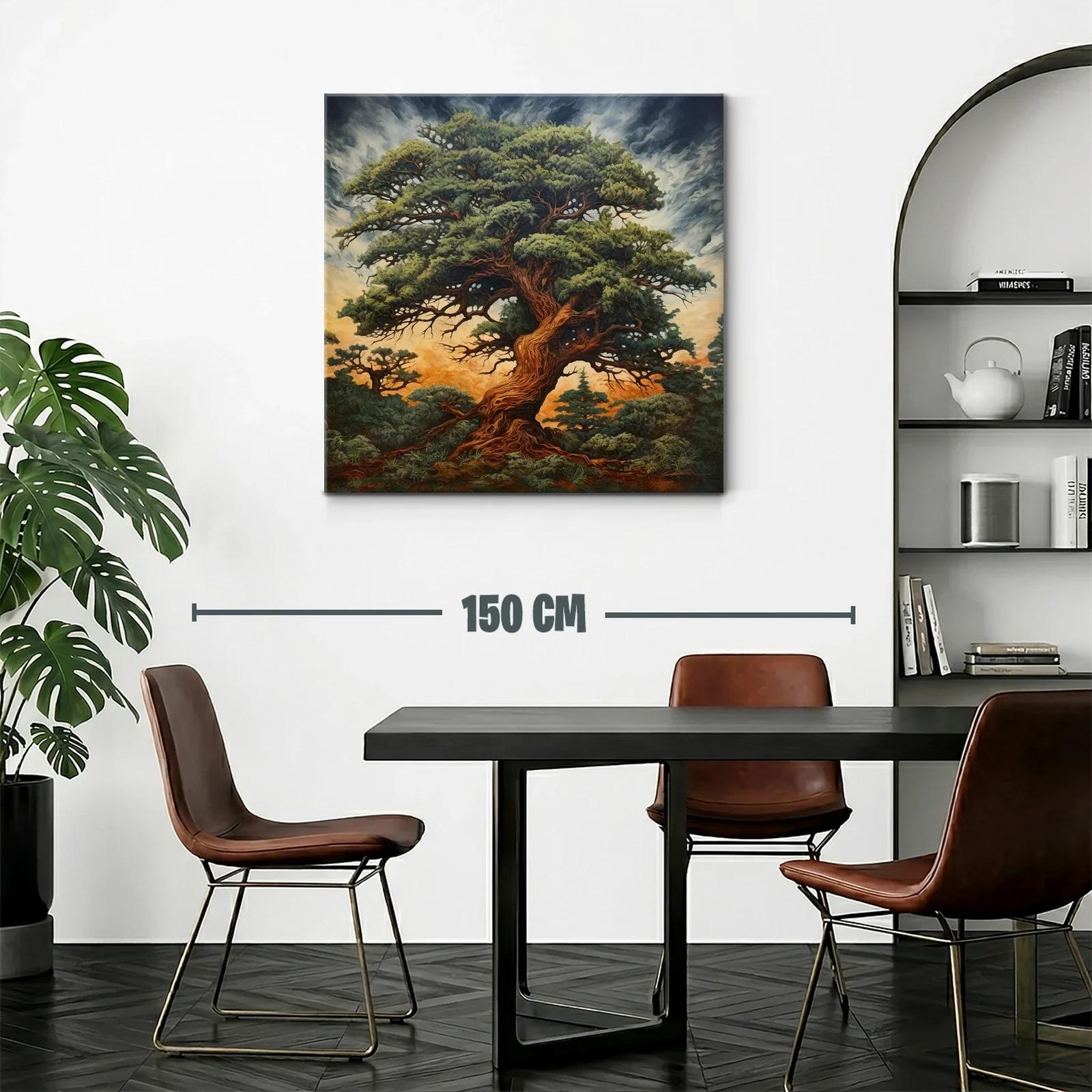 Imponente árbol antiguo en paisaje al atardecer — miniatura 2
