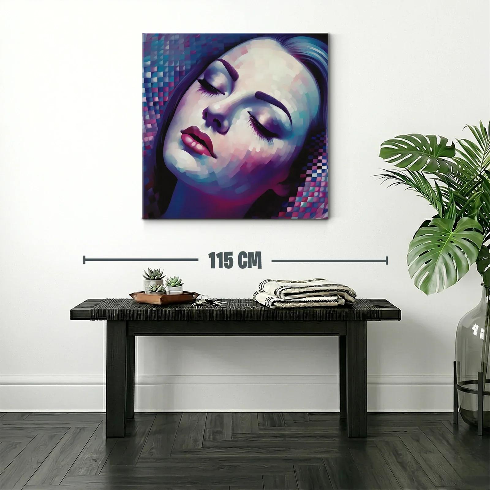 Rostro femenino en tonos violetas y azules suaves — miniatura 2
