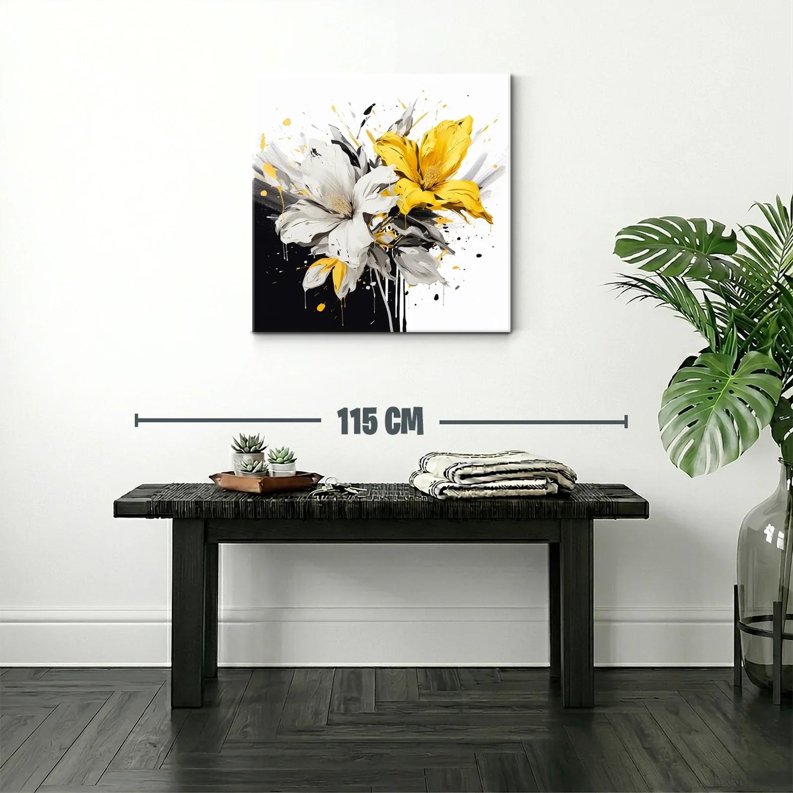 Flores en contraste brillante con tonos amarillos y grises — miniatura 2