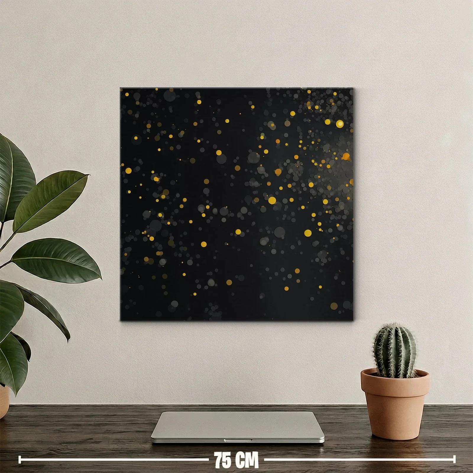 Composición Abstracta de Puntos Dorados sobre Fondo Negro — miniatura 2