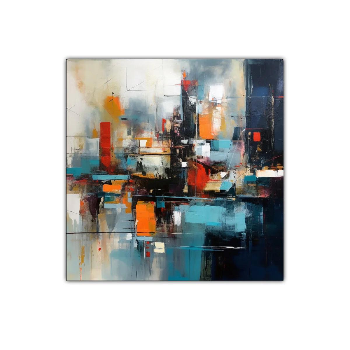 Cuadro abstracto con tonos vibrantes y contrastes intensos — imagen principal