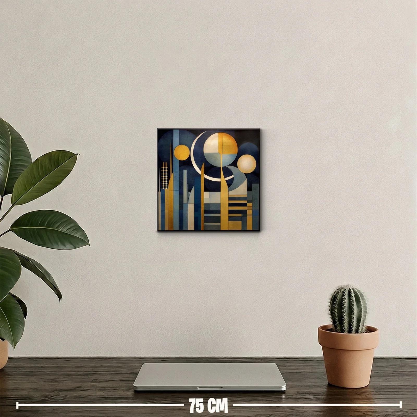 Composición geométrica con luces doradas y azul profundo — miniatura 2