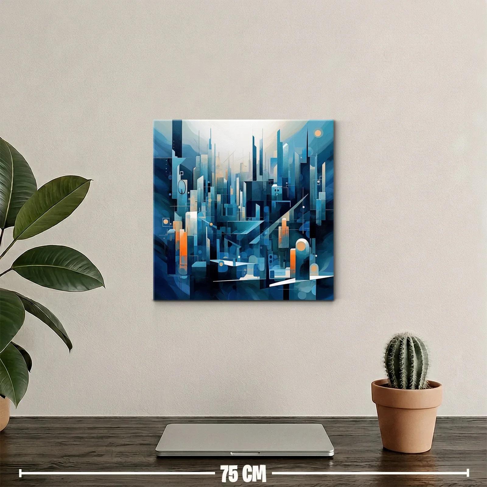 Composición abstracta de ciudad futurista en tonos azules — miniatura 2
