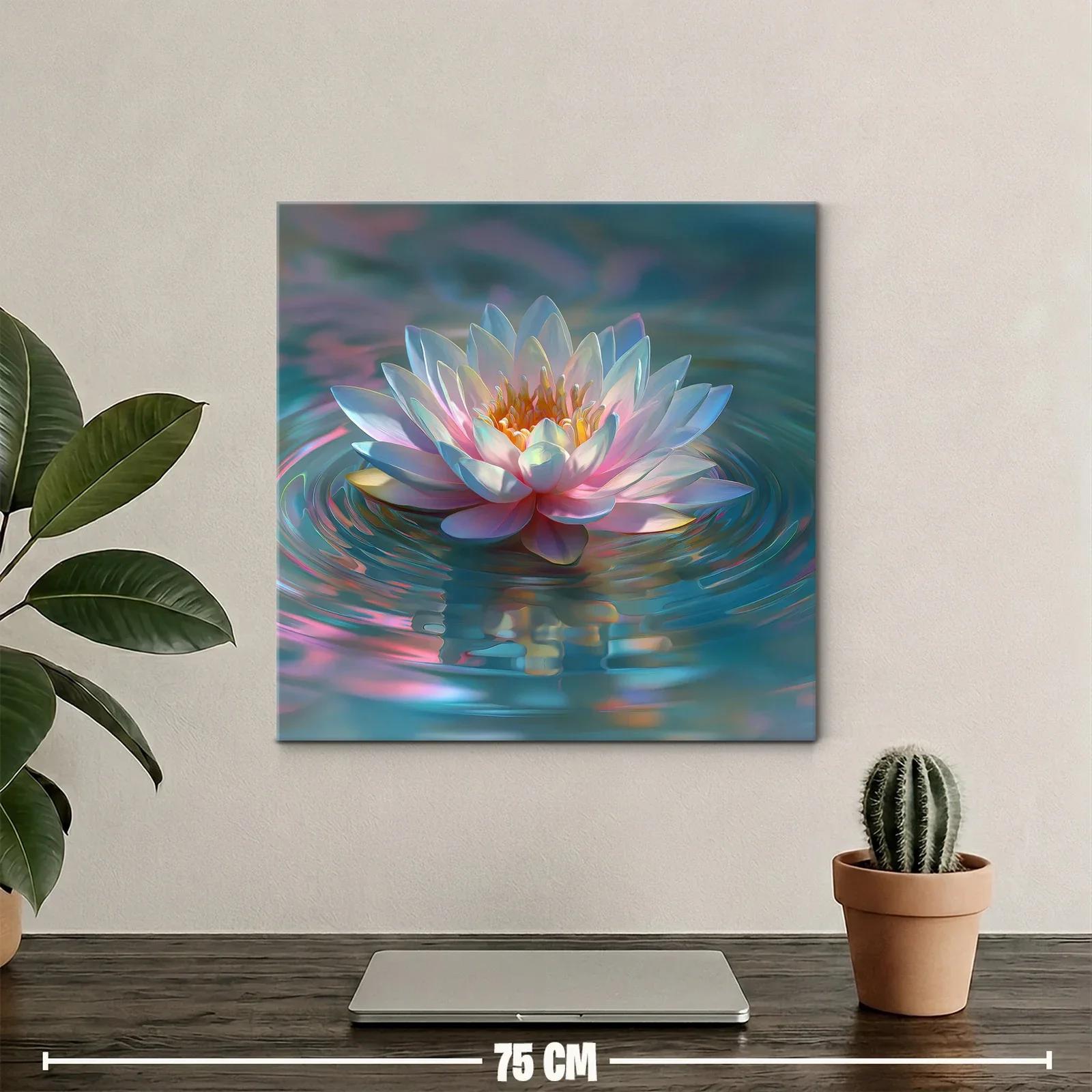 Flor de loto en aguas con reflejos iridiscentes — miniatura 2