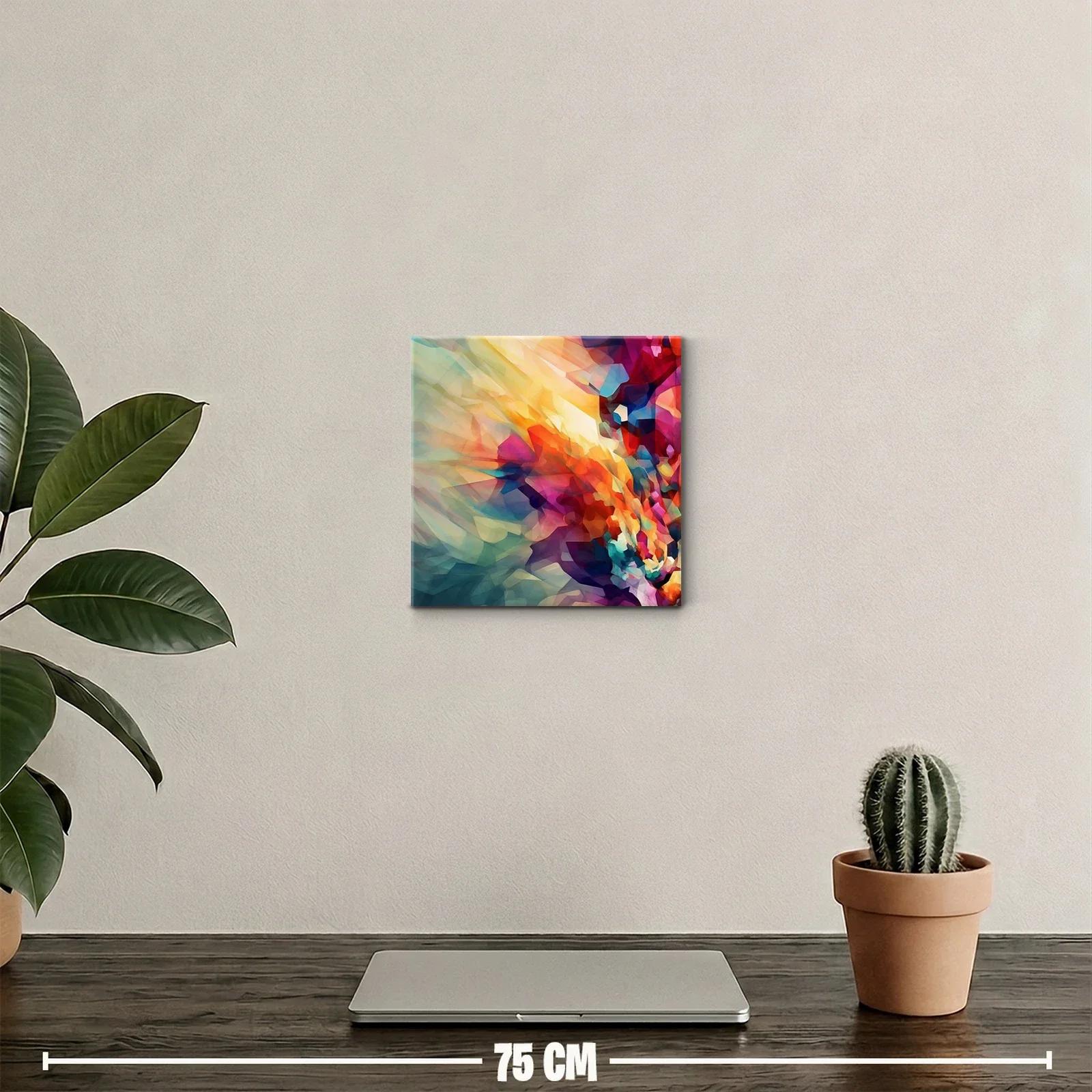 Cuadro abstracto con explosión de colores vibrantes en movimiento — miniatura 2
