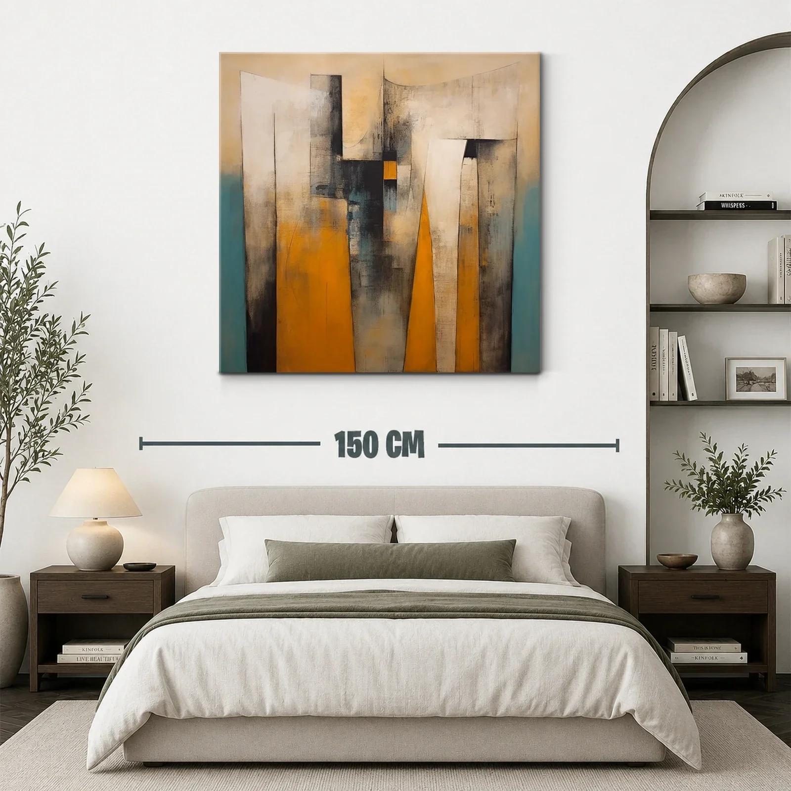 Composición abstracta en tonos cálidos y neutros contemporánea — miniatura 3