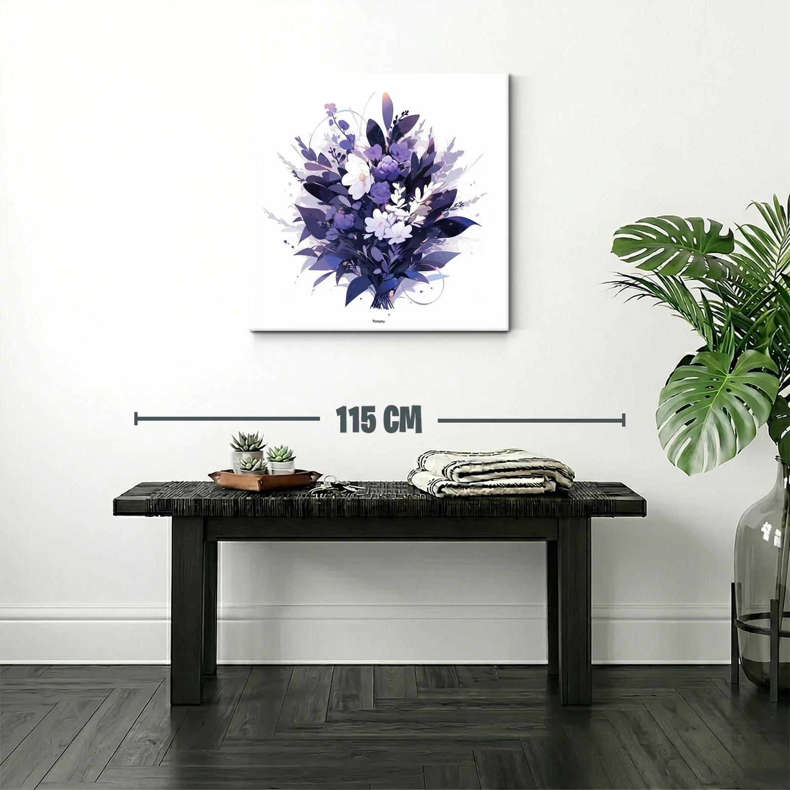 Elegante ramo floral en tonos violetas y blancos — miniatura 2