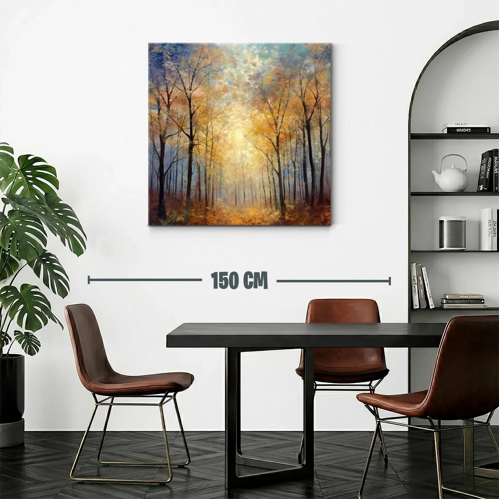 Bosque dorado iluminado con luz cálida de otoño — miniatura 2