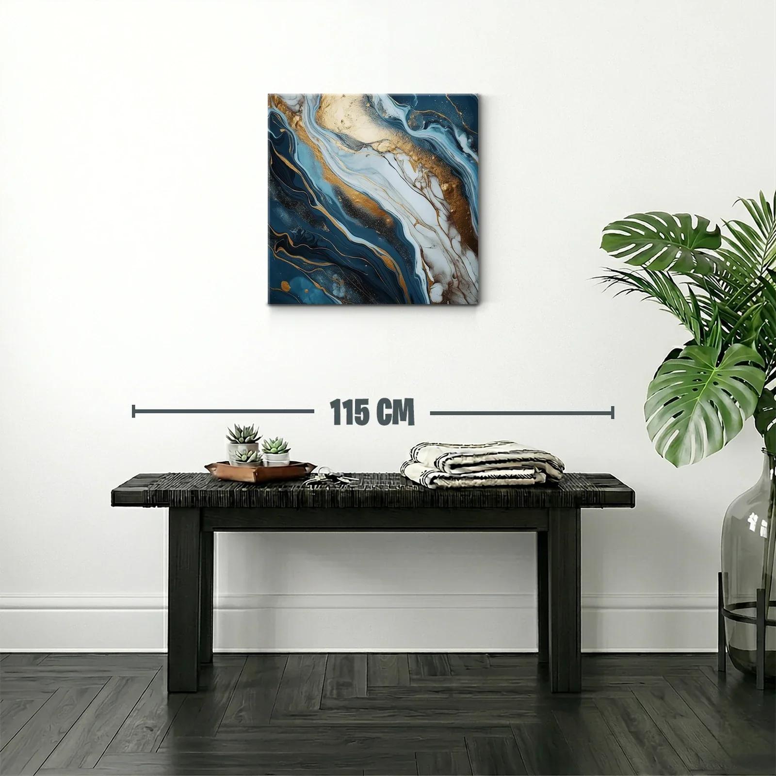 Abstracto moderno con vetas doradas y tonos azul profundo — miniatura 2