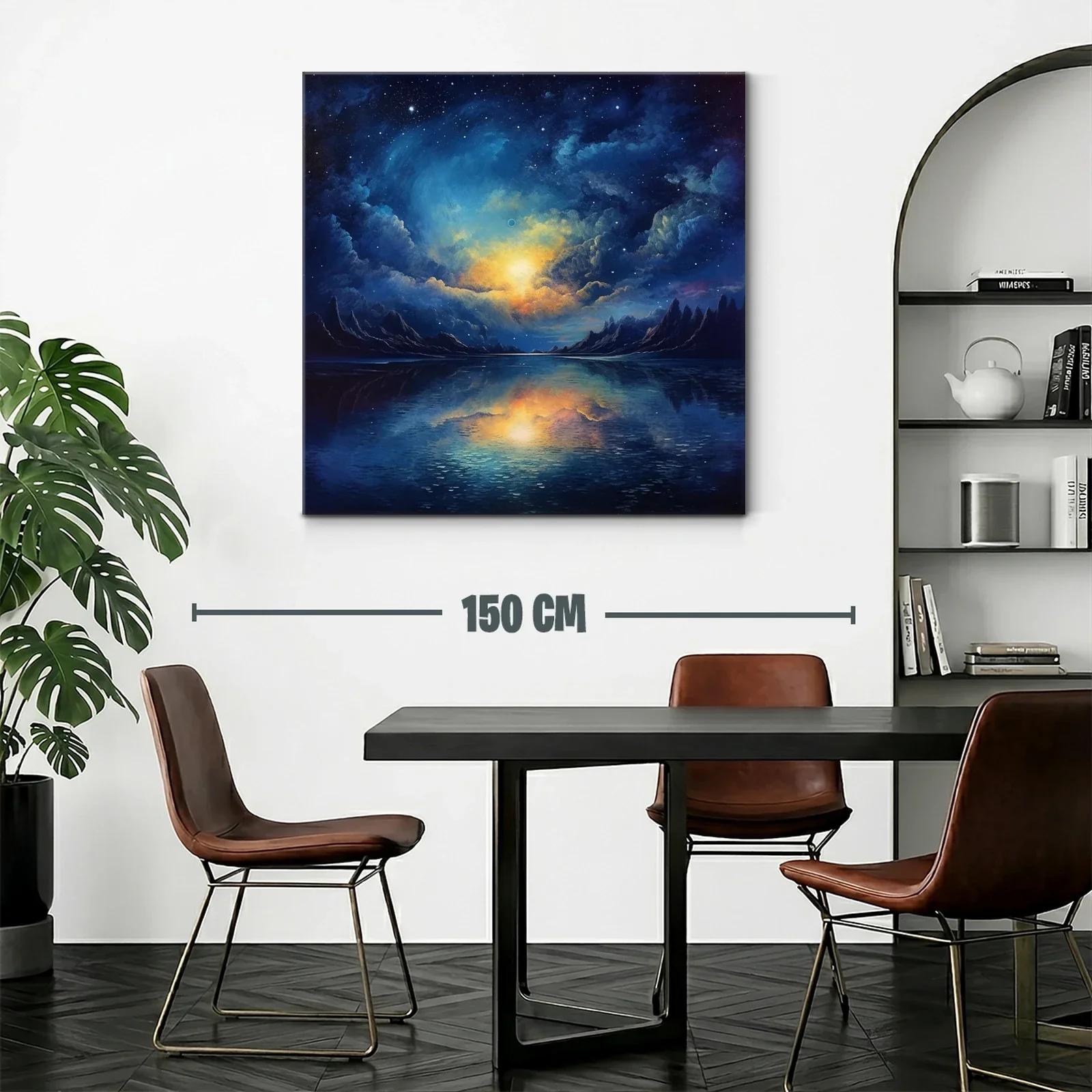 Paisaje celestial con reflejo en agua bajo cielo estrellado — miniatura 2