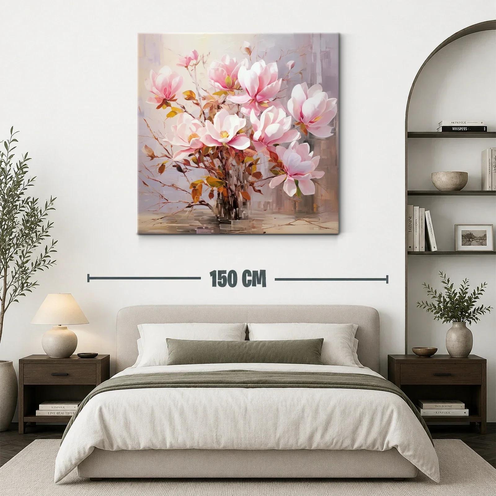 Cuadro con delicadas flores rosadas y follaje otoñal — miniatura 3