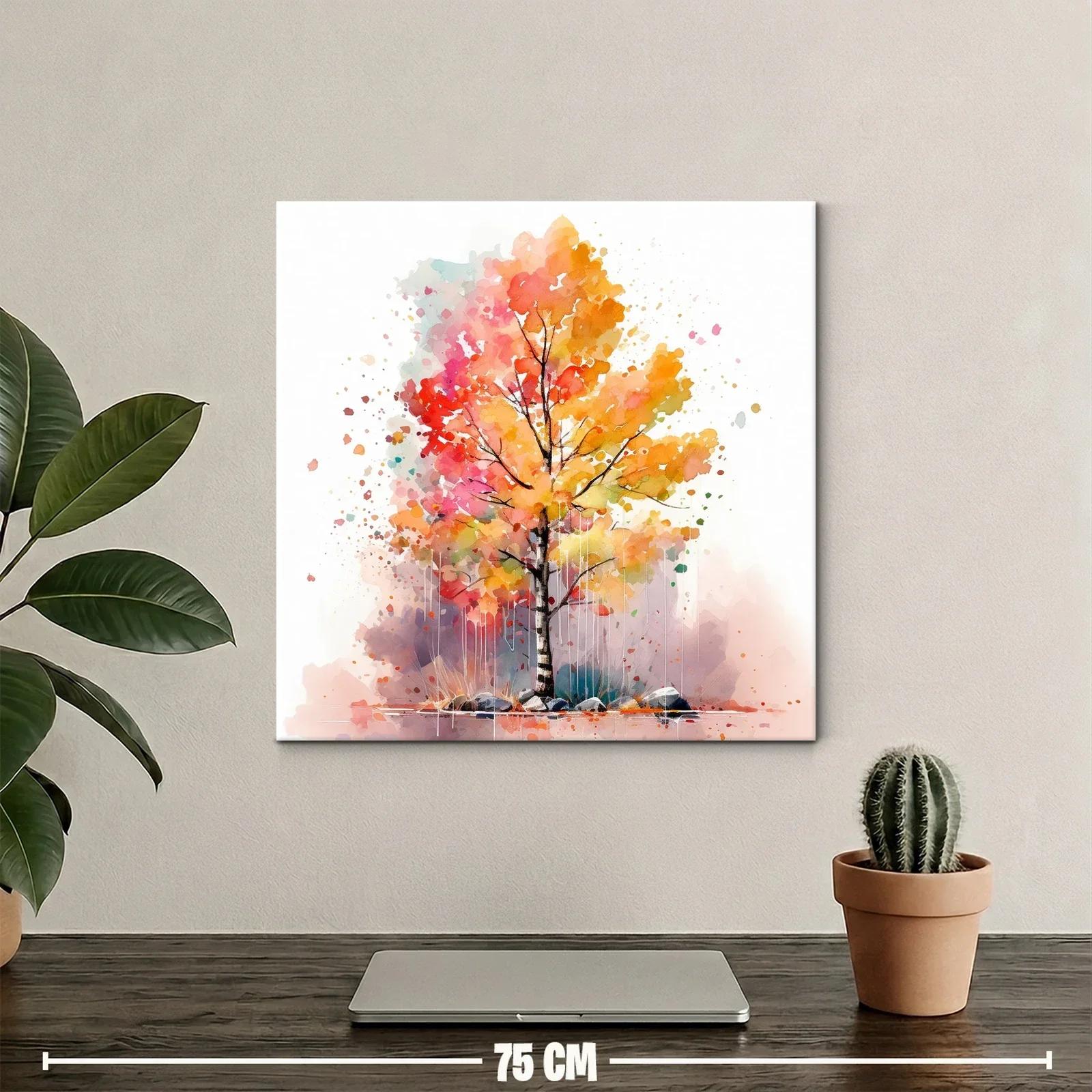 Árbol vibrante con tonos cálidos y contrastes suaves — miniatura 2