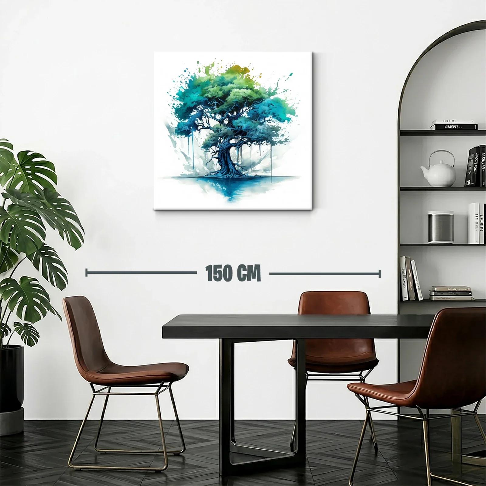 Árbol vibrante con tonos azules y verdes intensos — miniatura 2