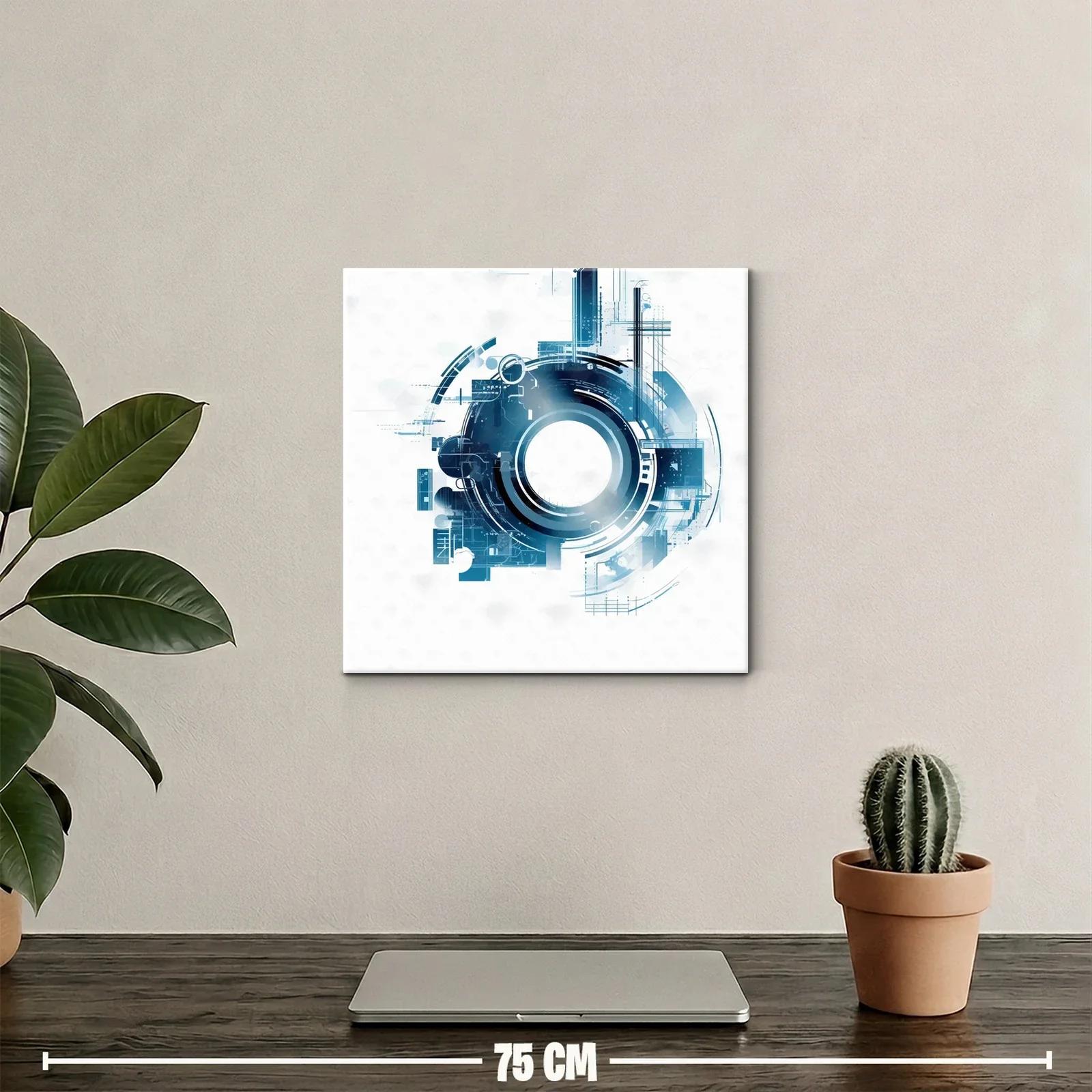 Composición abstracta circular en tonos azules y blanco — miniatura 2