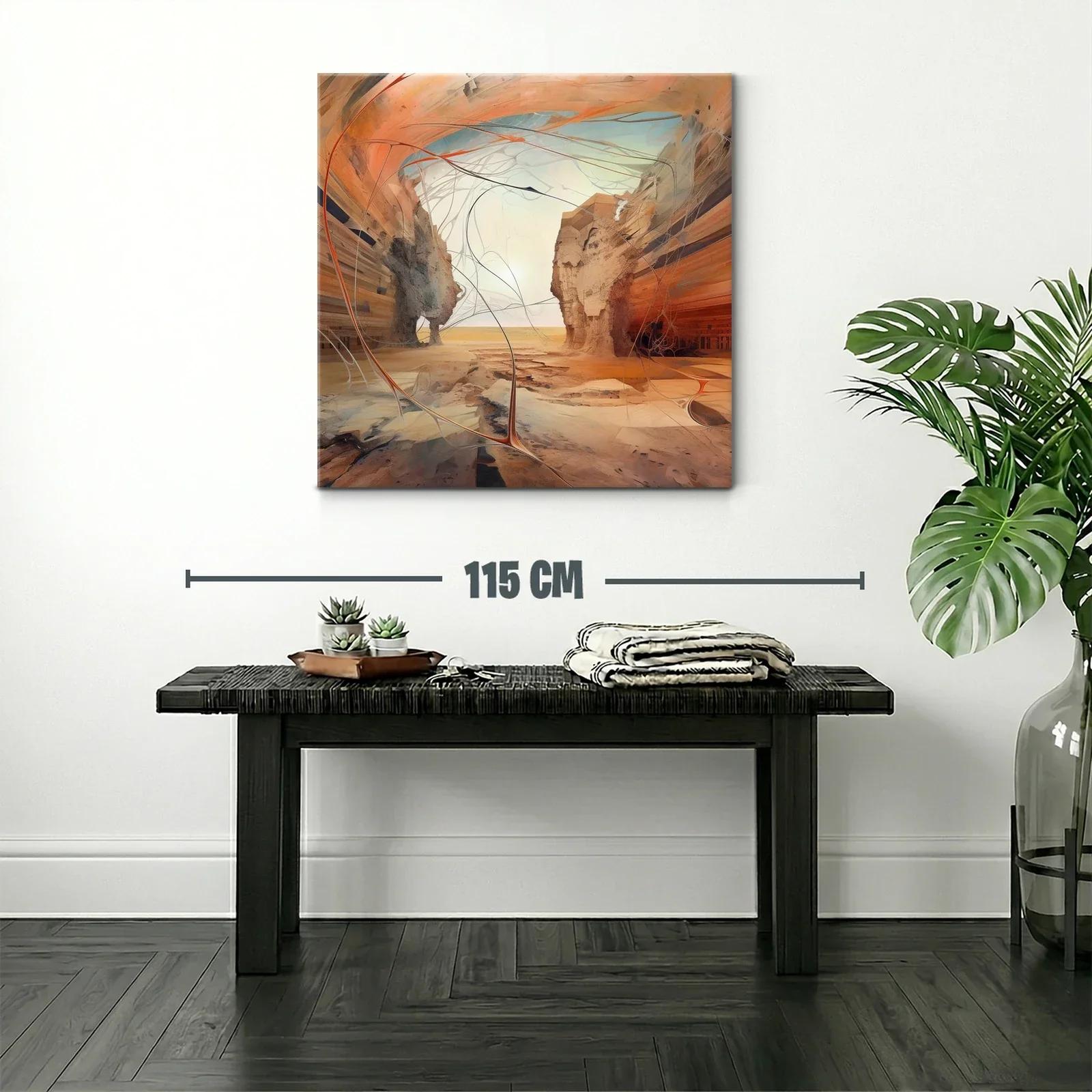 Paisaje desértico con formas abstractas y tonos cálidos — miniatura 2
