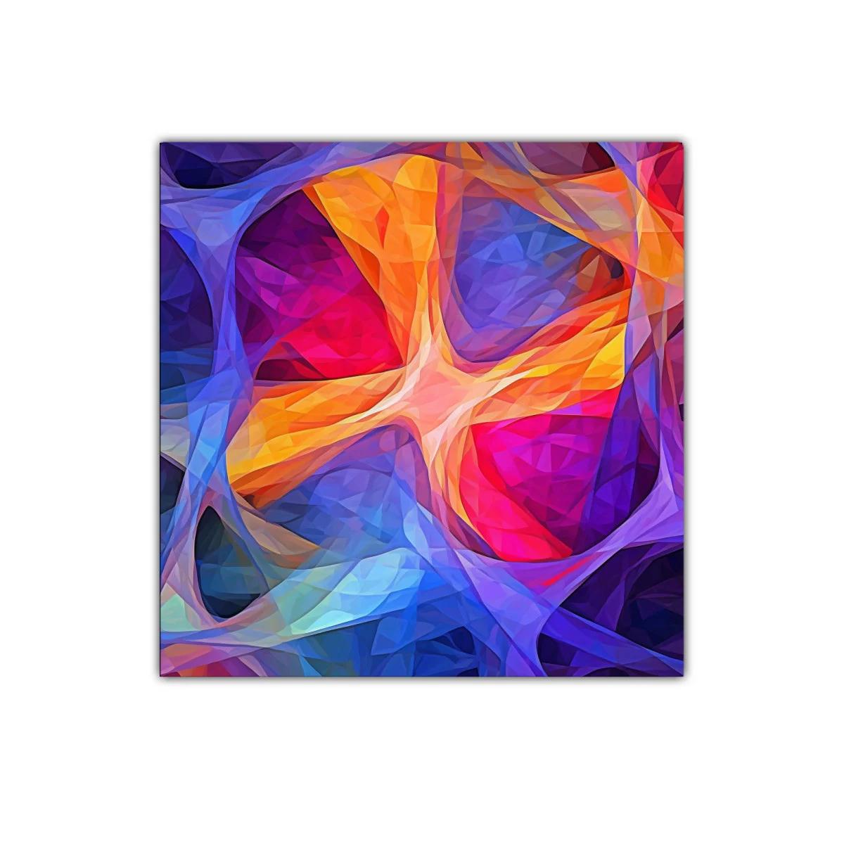 Cuadro abstracto con formas y colores vibrantes