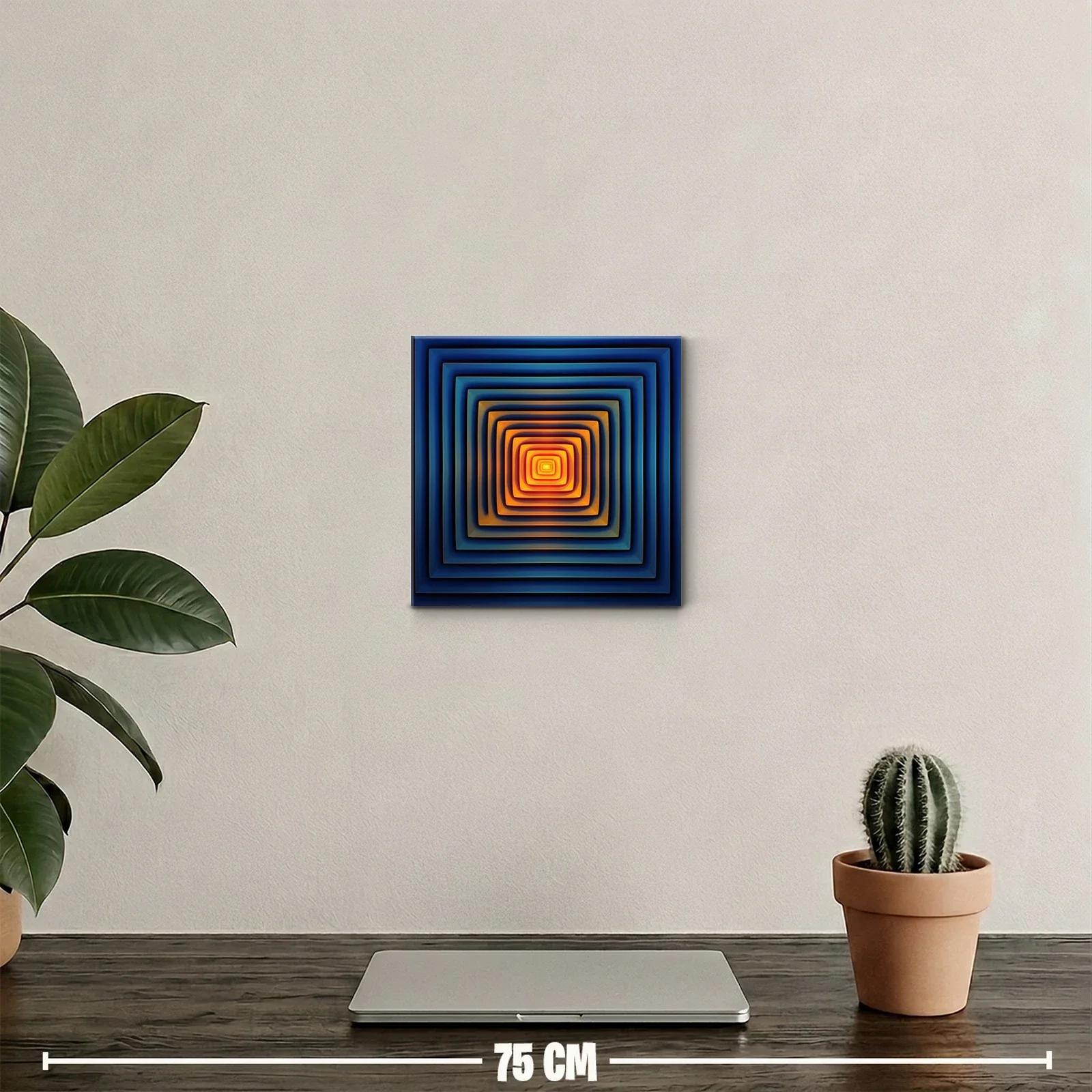 Cuadro moderno con efecto túnel en tonos cálidos y fríos — miniatura 2