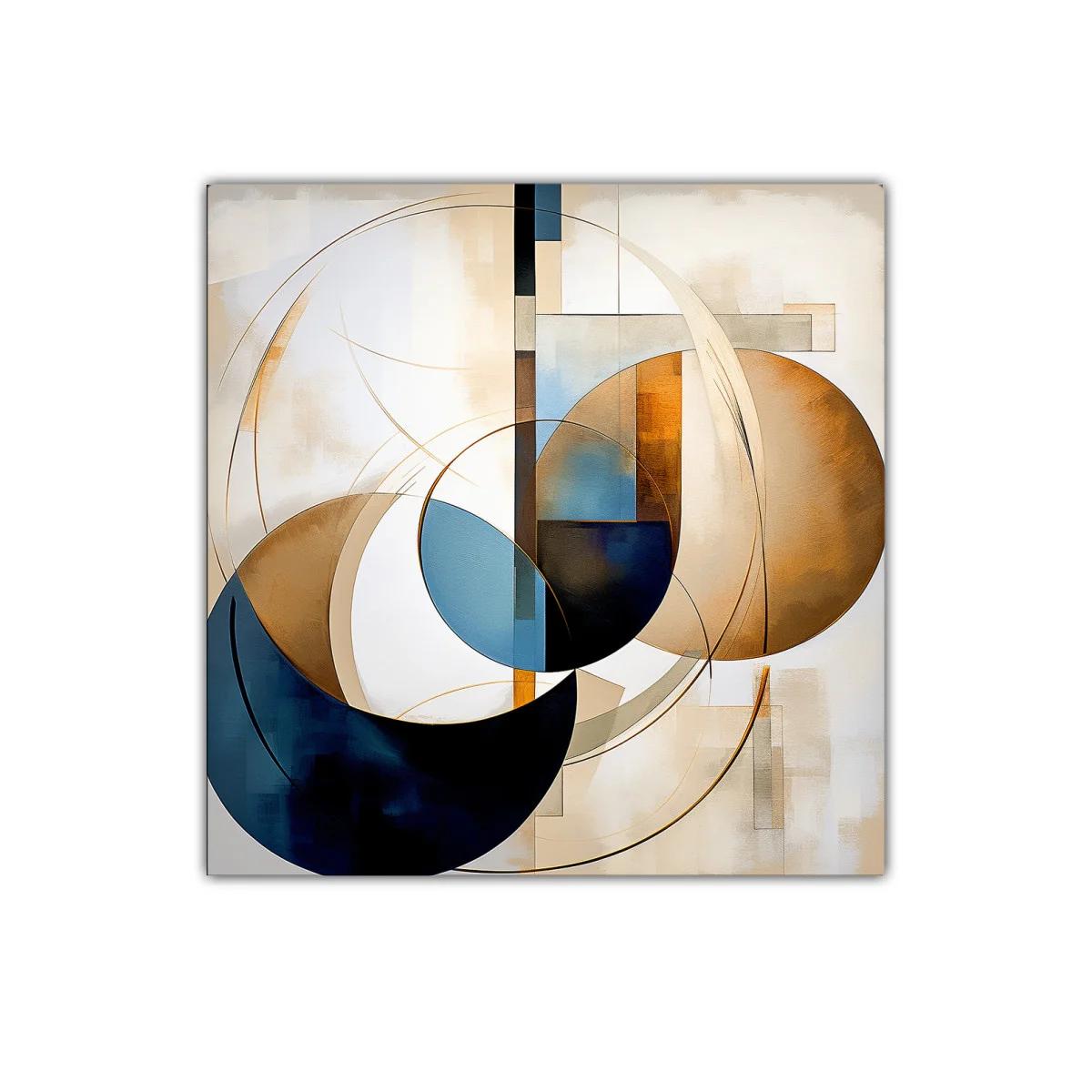 Composición abstracta con formas circulares y tonos cálidos
