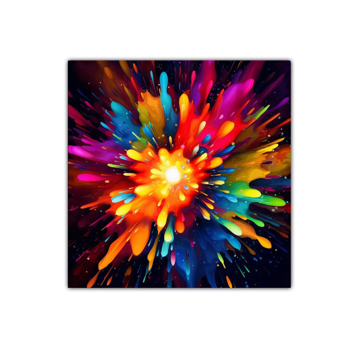 Explosión vibrante de color en composición dinámica
