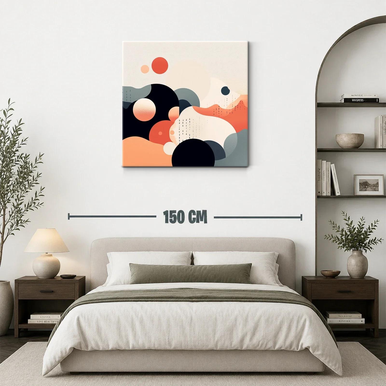 Composición abstracta con círculos en tonos cálidos y neutros — miniatura 3