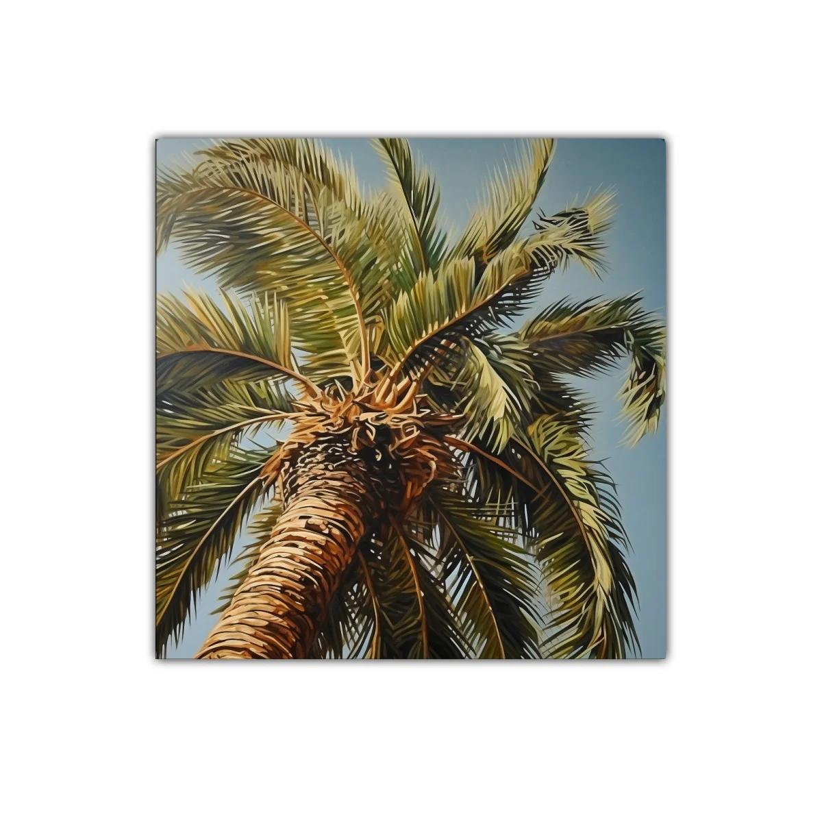 Elegancia Tropical con Palmas en Cielo Azul Claro