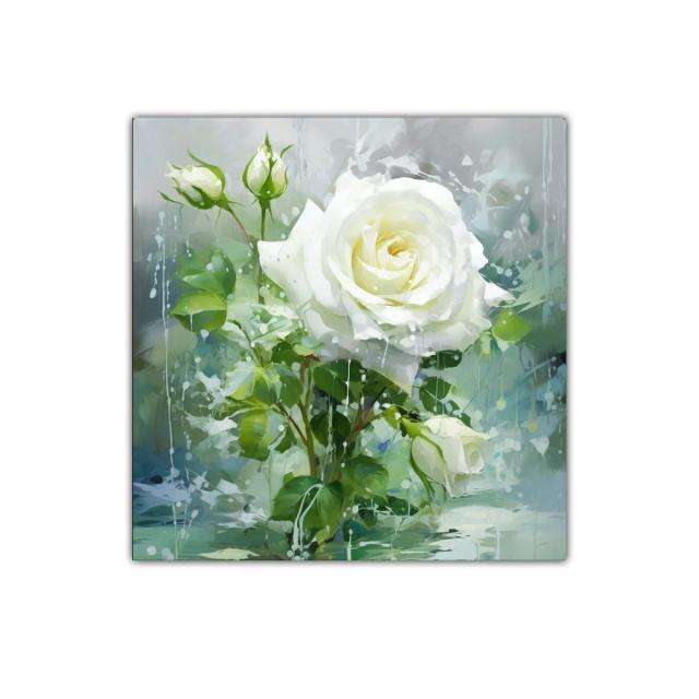 Rosa blanca en delicado encuadre de naturaleza serena