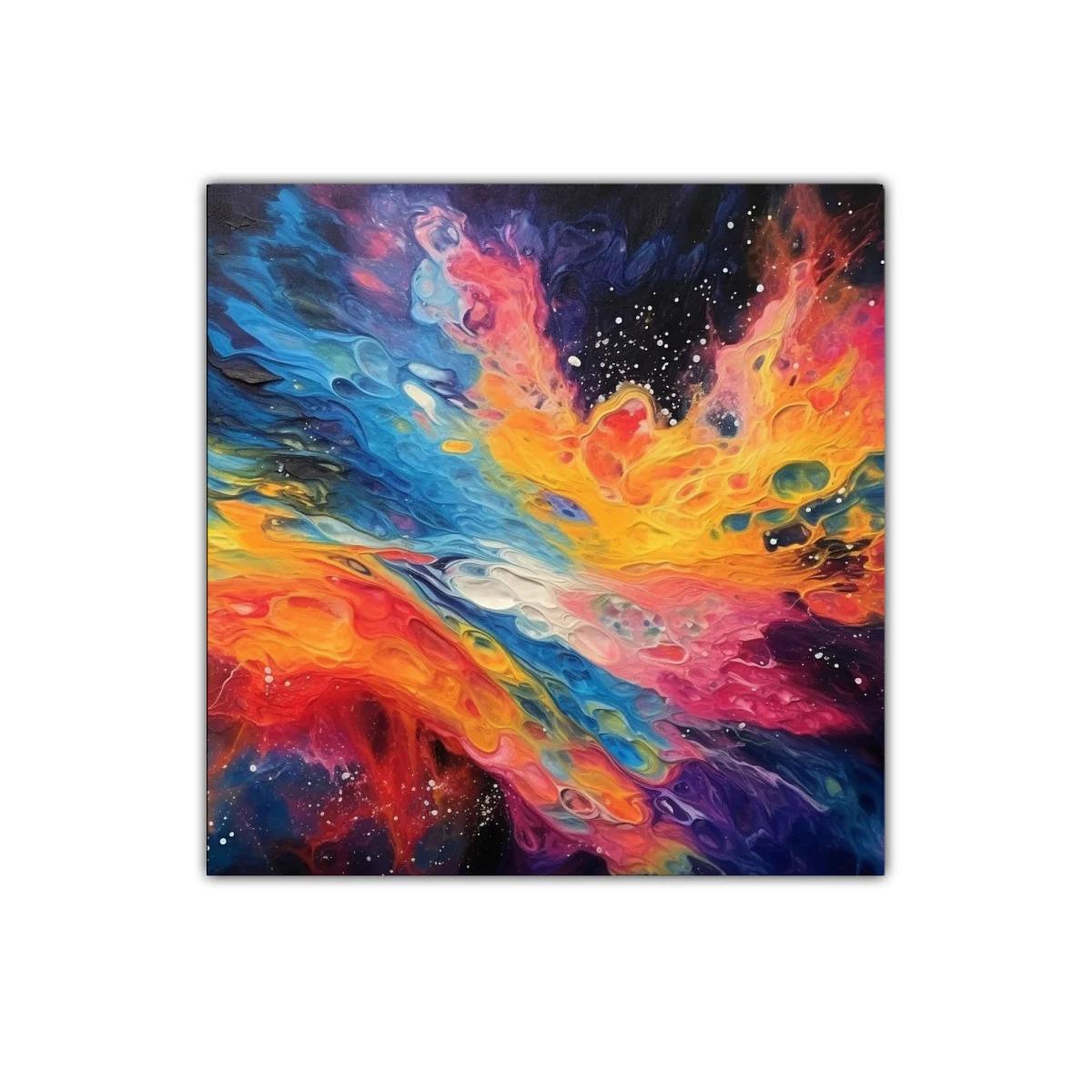 Explosión de colores vibrantes con toque cósmico