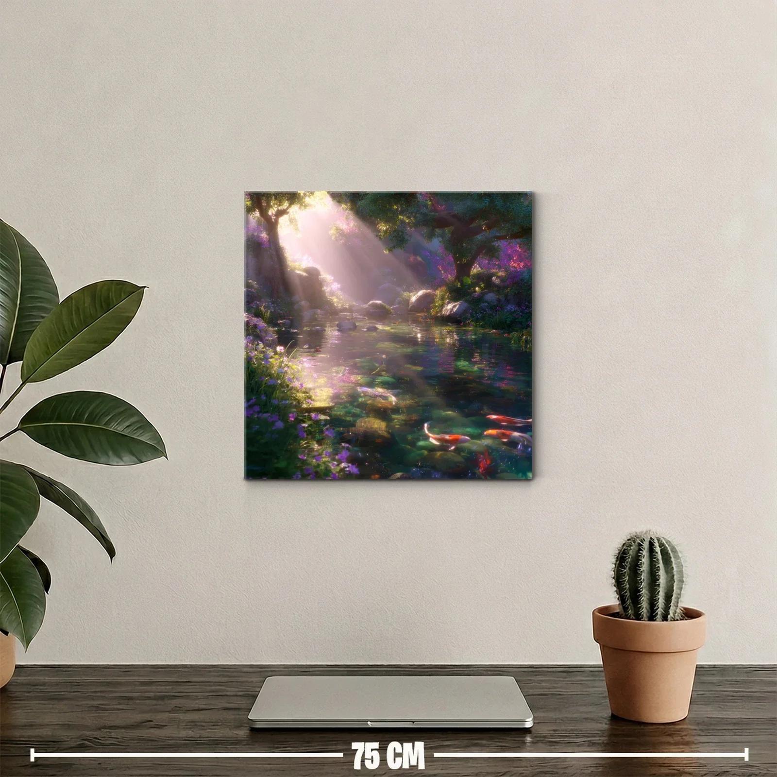 Río encantado con carpas y luz dorada al amanecer — miniatura 2