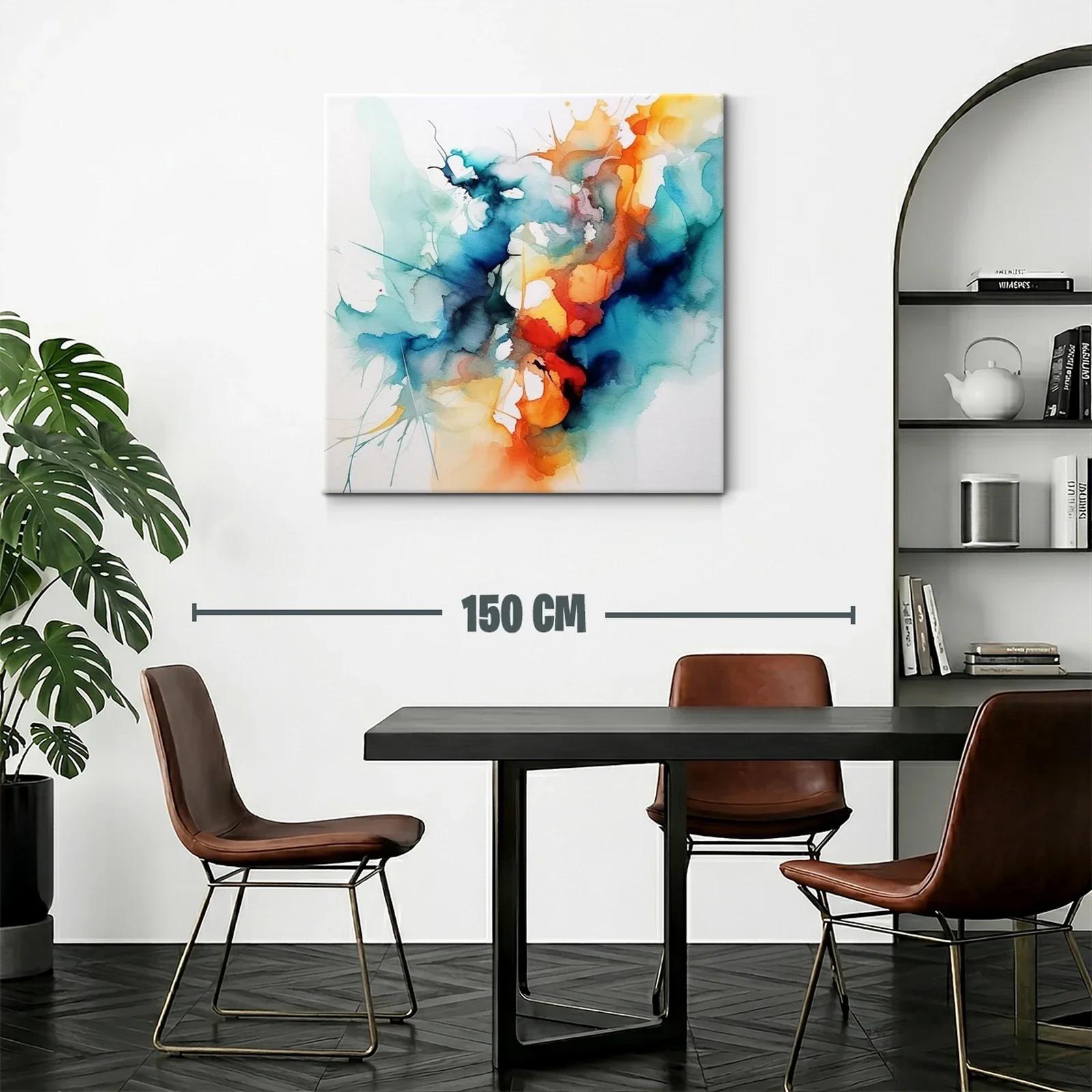 Cuadro abstracto con tonos vibrantes y formas fluidas — miniatura 2