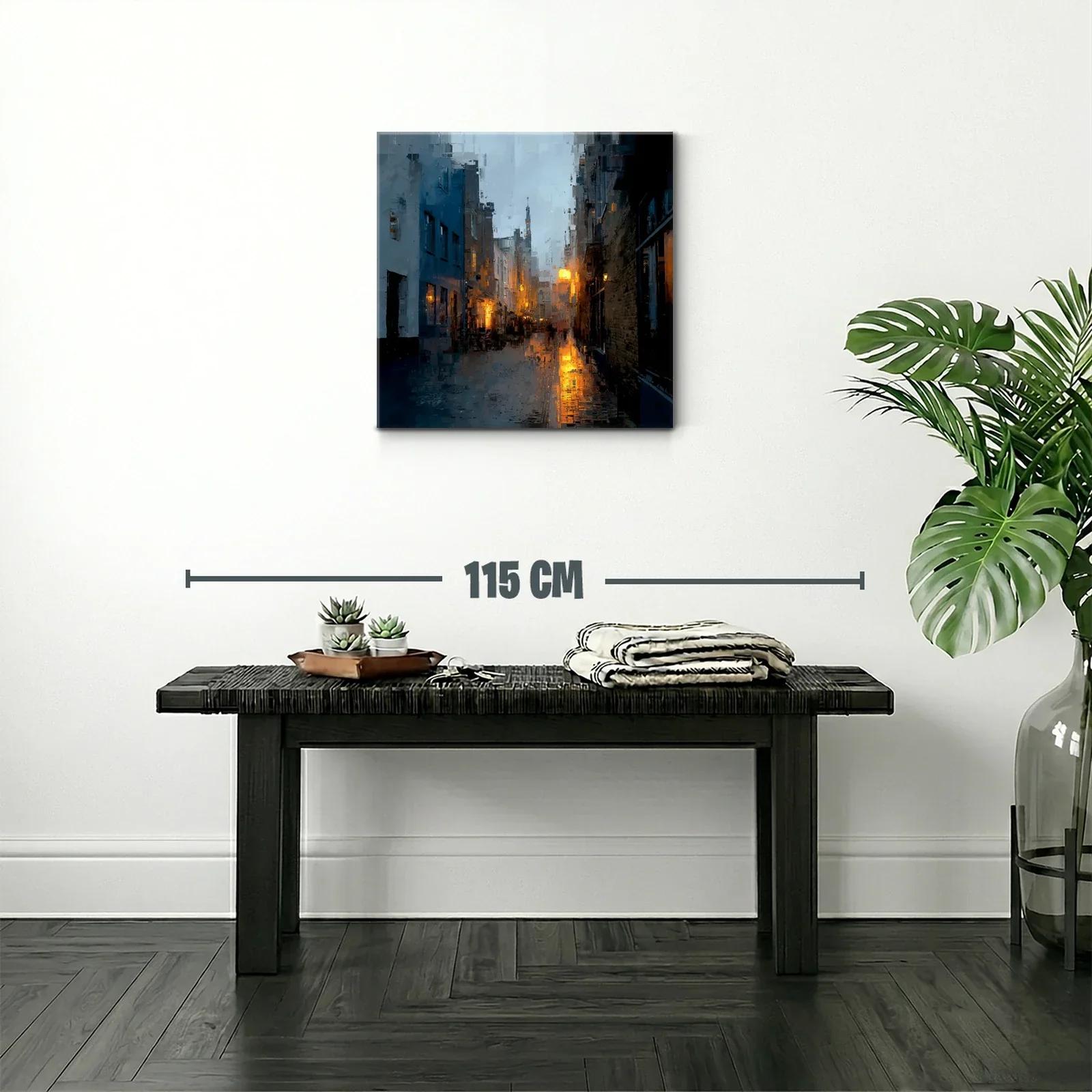 Atardecer urbano con luces cálidas y reflejos dorados — miniatura 2