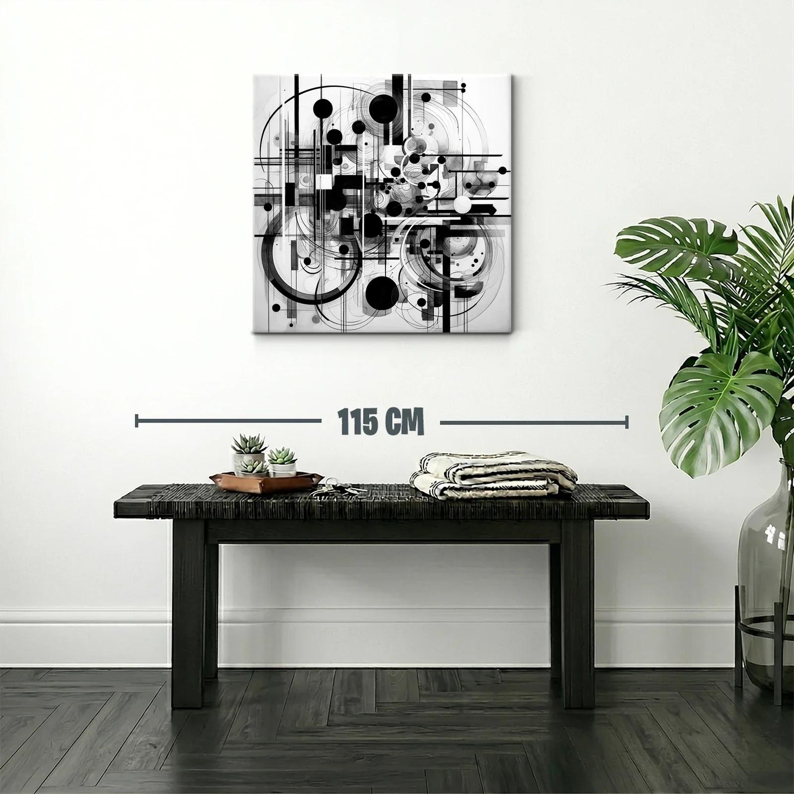 Composición abstracta en blanco y negro con formas geométricas — miniatura 2