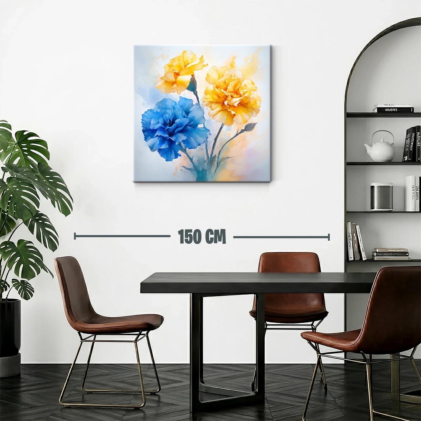 Flores vibrantes en tonos azules y amarillos delicados — miniatura 2