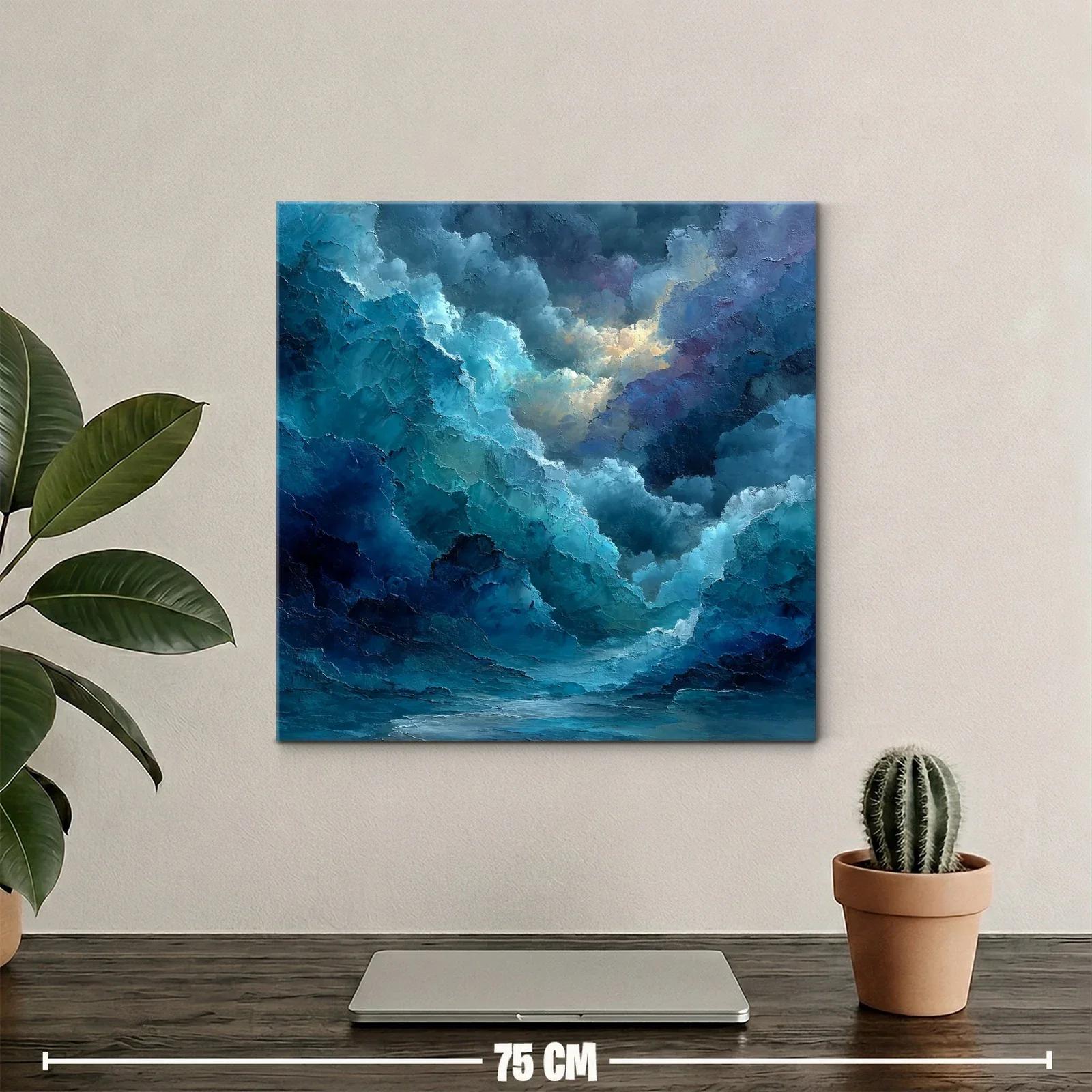 Cielo tormentoso con tonos azules y toque de luz cálida — miniatura 2