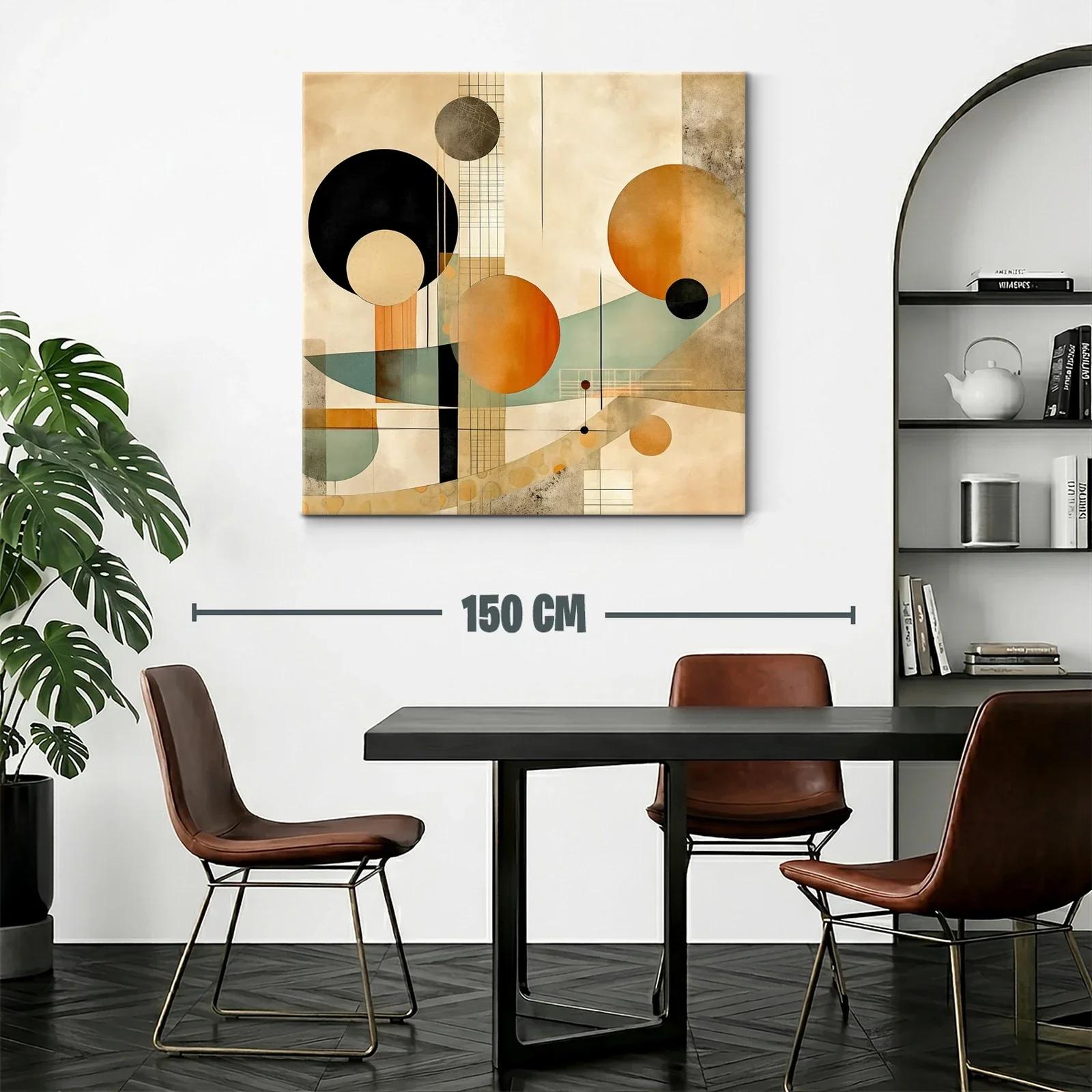 Arte abstracto con formas circulares en tonos cálidos y neutros — miniatura 2