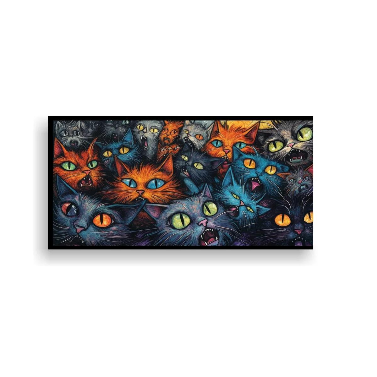 Cuadro grupo de gatos de ojos grandes superpuestos — imagen principal