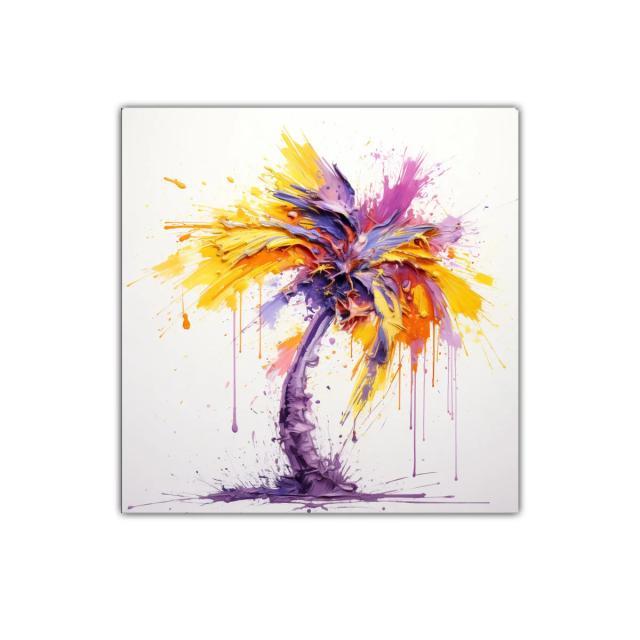 Cuadro vibrante con explosión de colores y formas orgánicas